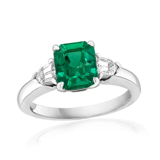 Maharaja Collection Emerald and Diamond Fashion Ring in Platinum (2.19ctw)