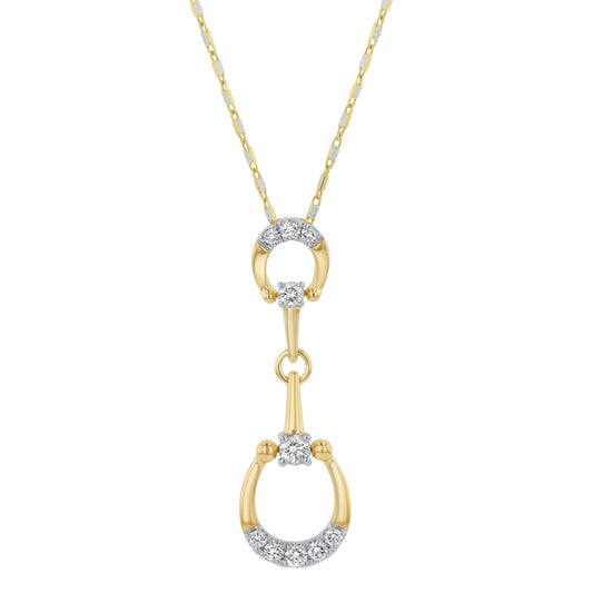 Maharaja Collection Round Diamond Pendant Necklace in 14K Yellow Gold (0.45ctw)