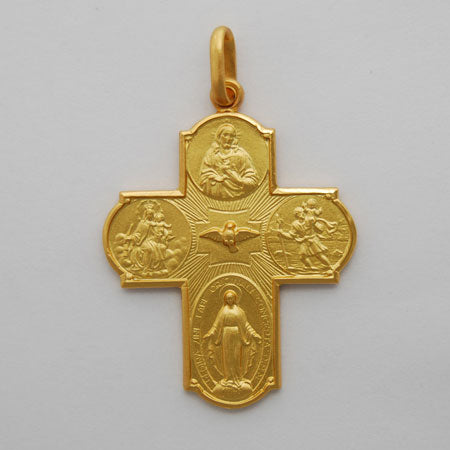 Maharaja Collection Scapolare2 Cross Pendant Necklace in 14K Yellow Gold
