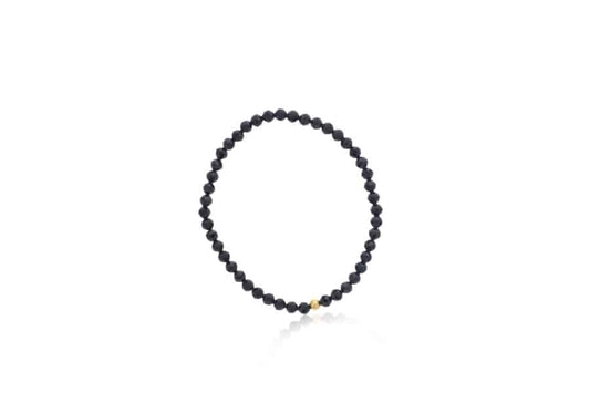 Maharaja Collection Black Spinel Bead Bracelet in Gold Filled