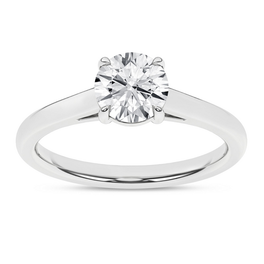 Maharaja Collection Round Lab Grown Diamond Solitaire Ring in 14K White Gold (1.27tdw)