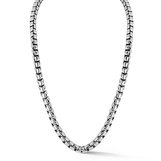 Maharaja Collection 7.25mm Box Chain Necklace in Sterling Silver