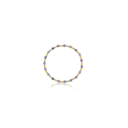 Maharaja Collection Round Tanzanite and Gold Filled Beads Bracelet in Gold Filled