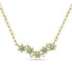 Maharaja Collection Round Diamond and Turquoise Pendant Necklace in 14K Yellow Gold (0.30ctw)