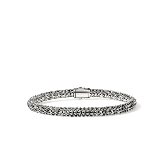 Icon Silver 5mm Extra Small Bracelet with Pusher Clasp, Size UL