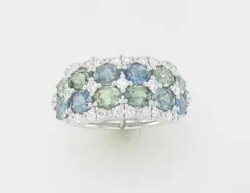 Maharaja Collection Montana Sapphire Ombré™ and Nude Diamond Ring in 14K Vanilla Gold (3.56ctw)