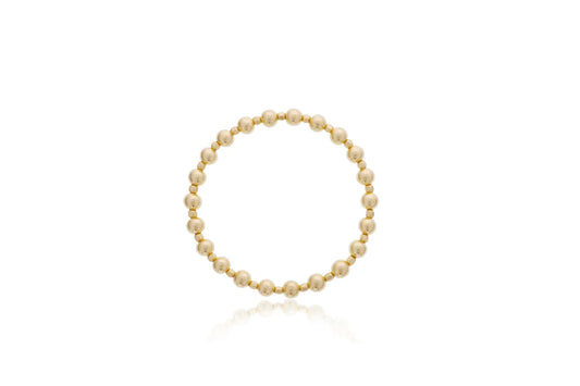 Maharaja Collection Round 1x1 and 3MM Gold Filled Bead Bracelet in Gold (Weight: 5.0000)