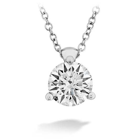 Maharaja Collection Round Diamond 3 Prong Solitaire Pendant in 14K White Gold (0.28ct)