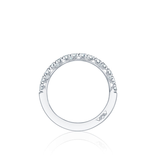 Maharaja Collection Petite Crescent French Pavé Diamond Wedding Band in 14K Gold (0.65ctw)