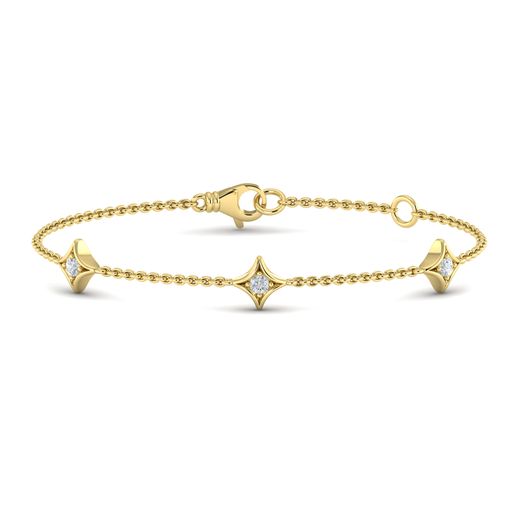 Maharaja Collection Star Station Diamond Bracelet in 14K Yellow Gold (0.18tdw)