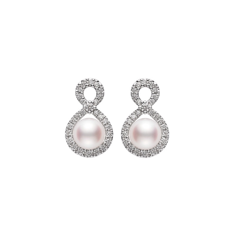 Mikimoto Akoya A+ Cultured Pearl and Diamond Earrings (0.22ct)