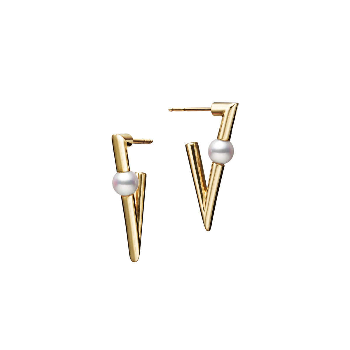 Mikimoto 5mm A+ Akoya Cultured Pearl Earrings in 18K Yellow Gold