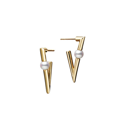 Mikimoto 5mm A+ Akoya Cultured Pearl Earrings in 18K Yellow Gold