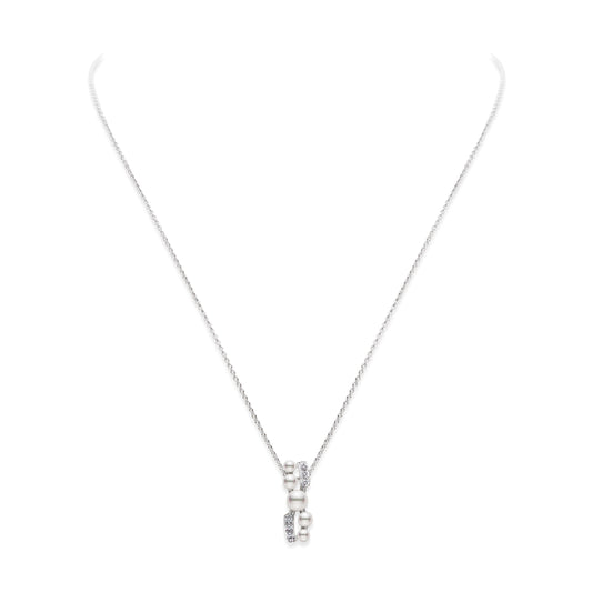 Mikimoto Akoya Cultured Pearl and Diamond Pendant in 14K White Gold (0.12ct)
