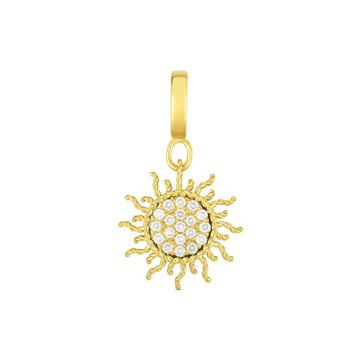 Maharaja Collection Sun Charm Pendant with 0.22ctw Diamonds in 18K Yellow Gold (0.22ctw)