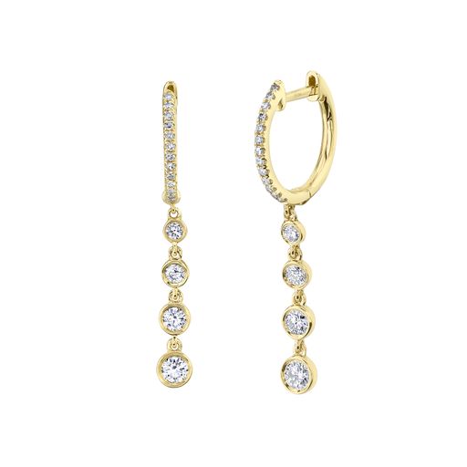 Maharaja Collection Round Diamond Dangle Earrings in 14K Yellow Gold (0.45tcw)