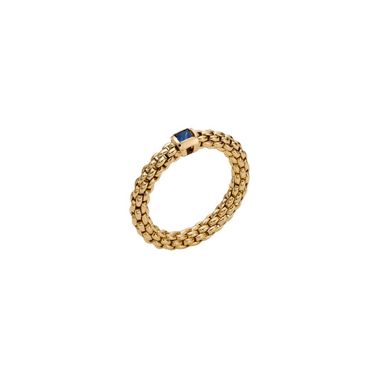 Maharaja Collection Round Blue Sapphire Flex'it Ring in 18K Yellow Gold
