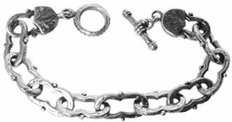 Maharaja Collection Sterling Silver Link Bracelet, 7.5"