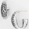 Maharaja Collection Lady's Classics Daphne Hoop Earrings in Sterling Silver