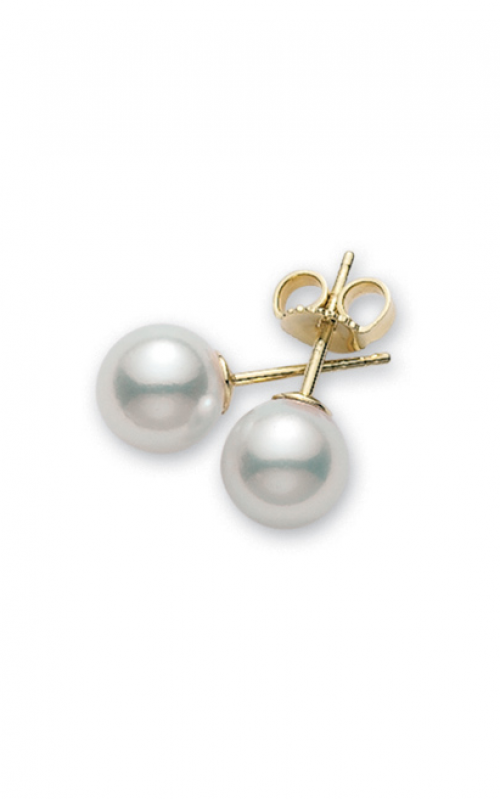 Maharaja Collection Akoya Pearl Stud Earrings in 18K Yellow Gold (A+ Quality)