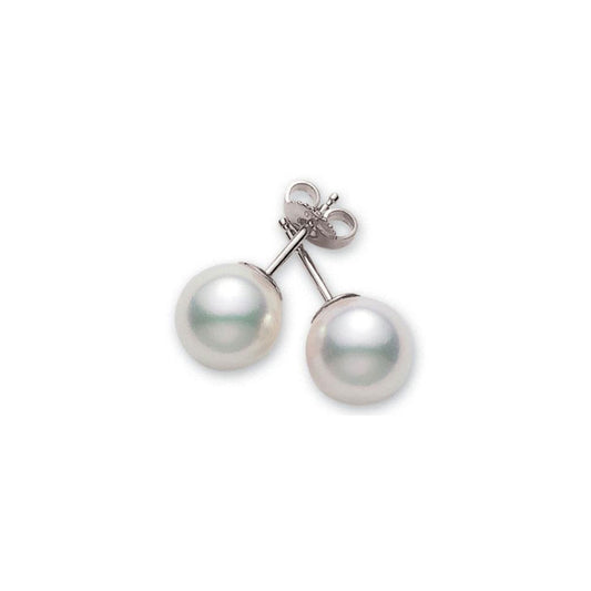 Maharaja Collection A+ Pearl Stud Earrings in 18K White Gold